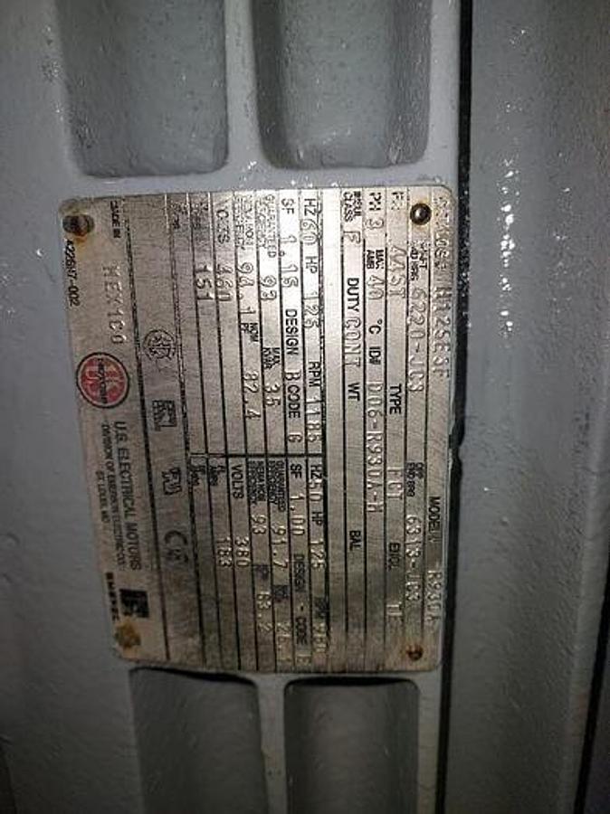 Used KADANT BLACK CLAWSON MODEL 24PS PRESSURE SCREEN WITH 125 HP MOTOR