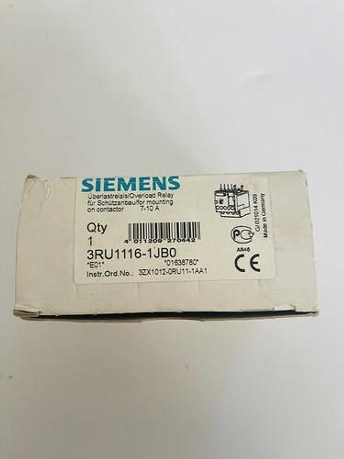 Used SIEMENS SIRIUS OVERLOAD RELAY 3RU1116-1JB0 7-10A 600VAC #K-1189