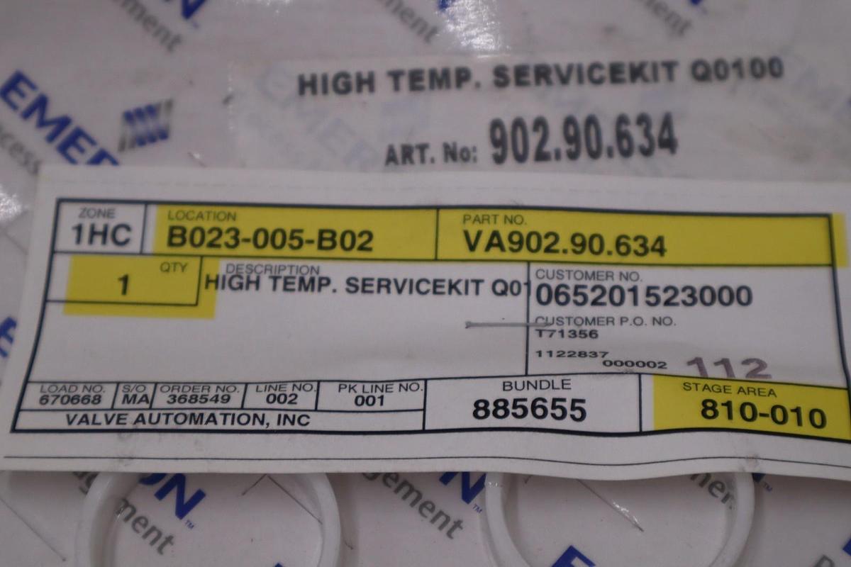 EMERSON HIGH TEMP SERVICE KIT Q0100 STOCK #122A
