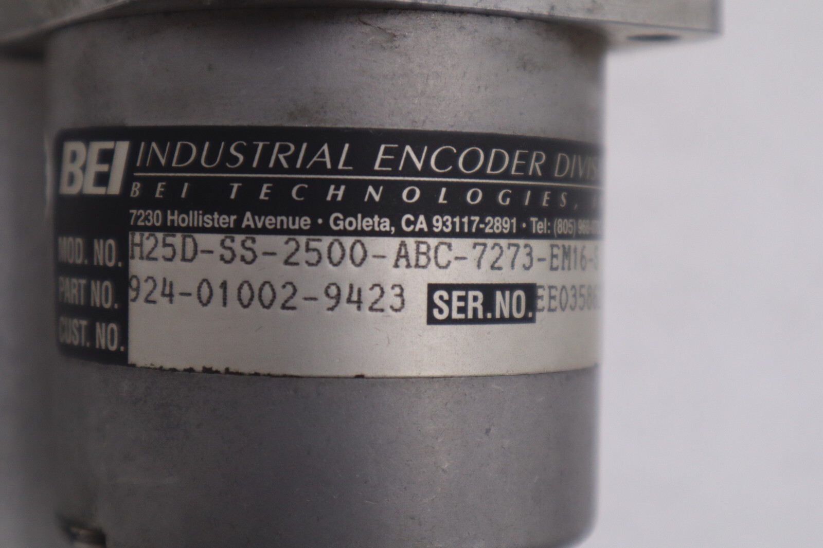 Used BEI H25D-SS-2500-ABC-7273-EM16-S ENCODER STOCK K-3212