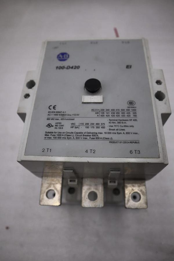 Used Allen-Bradley 100-D420 Industrial Contactor 100-D 110-130V - STOCK 3729CC