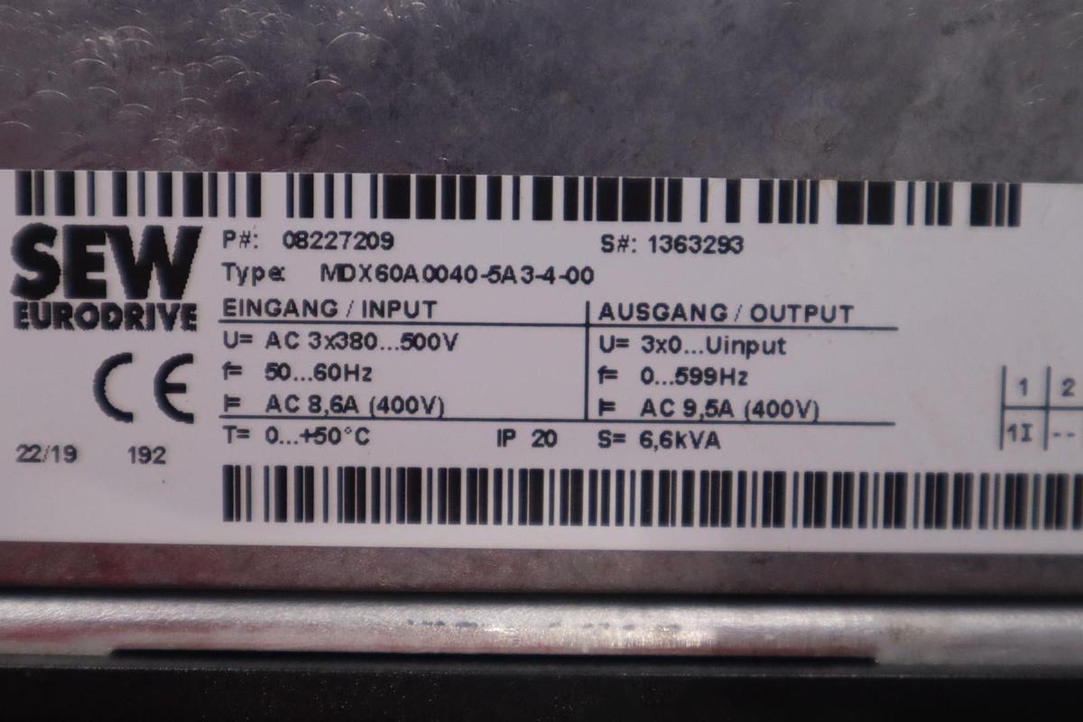Used SEW EURODRIVE MDX61B0040-5A3-4-0T Drive STOCK H-772C