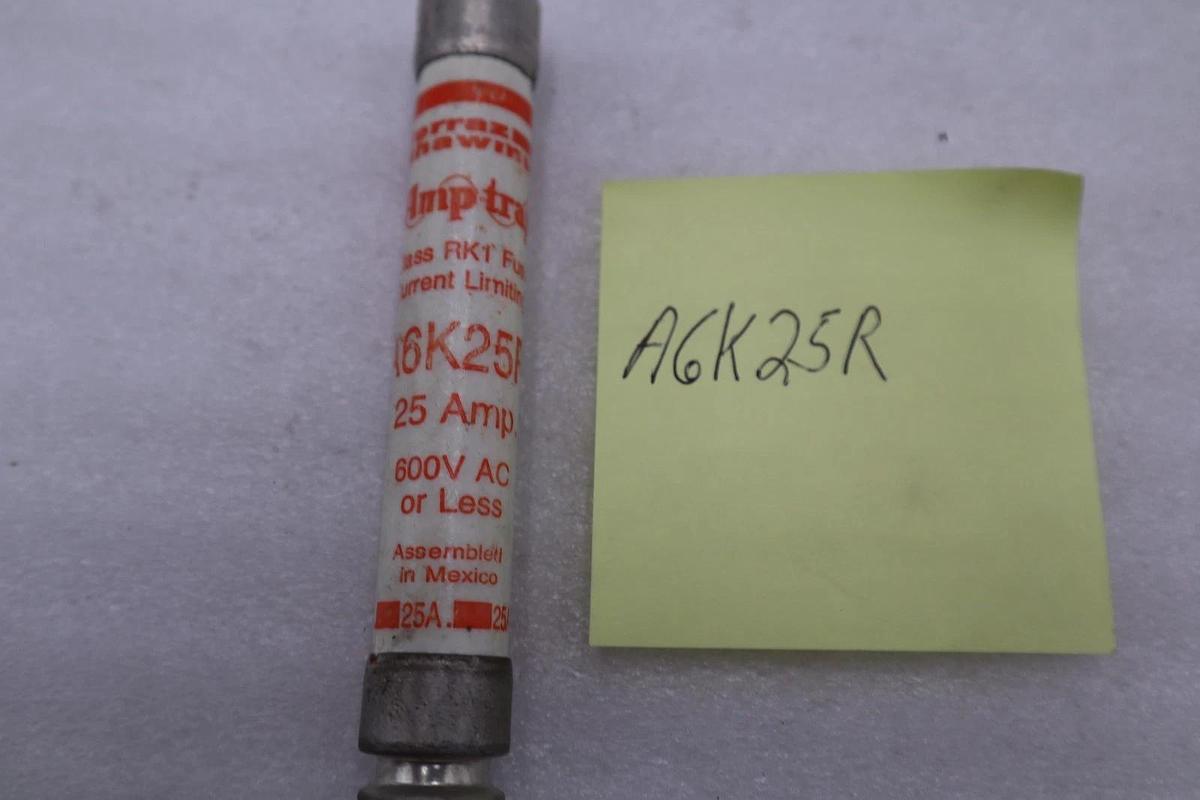 LOT OF 4 - MERSEN FERRAZ SHAWMUT A6K25R RK1 FAST ACTING FUSE STOCK H599A