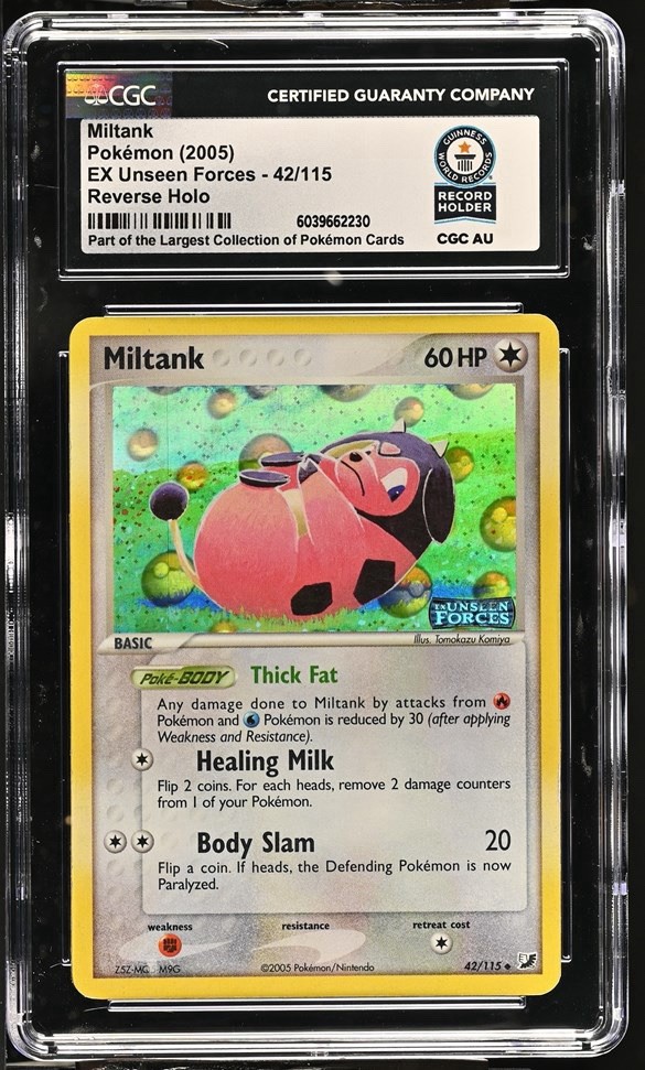 Used 2005 Miltank Reverse Holo STAMPED Uncommon Unseen Forces 42/115 CGC WORLD RECORD
