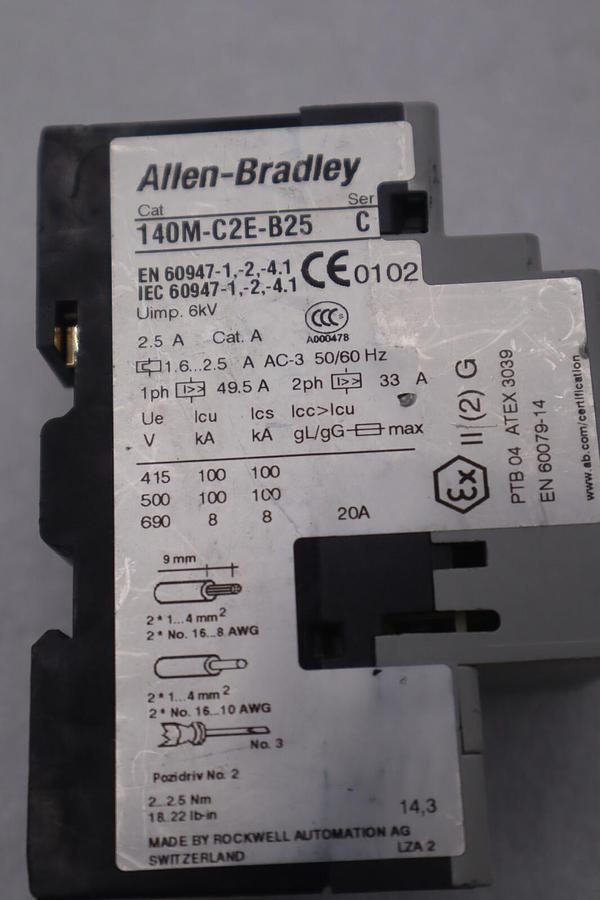 Used Allen-Bradley 140M-C2E-B25-KN Circuit Breaker NEW OPEN BOX STOCK K-3243