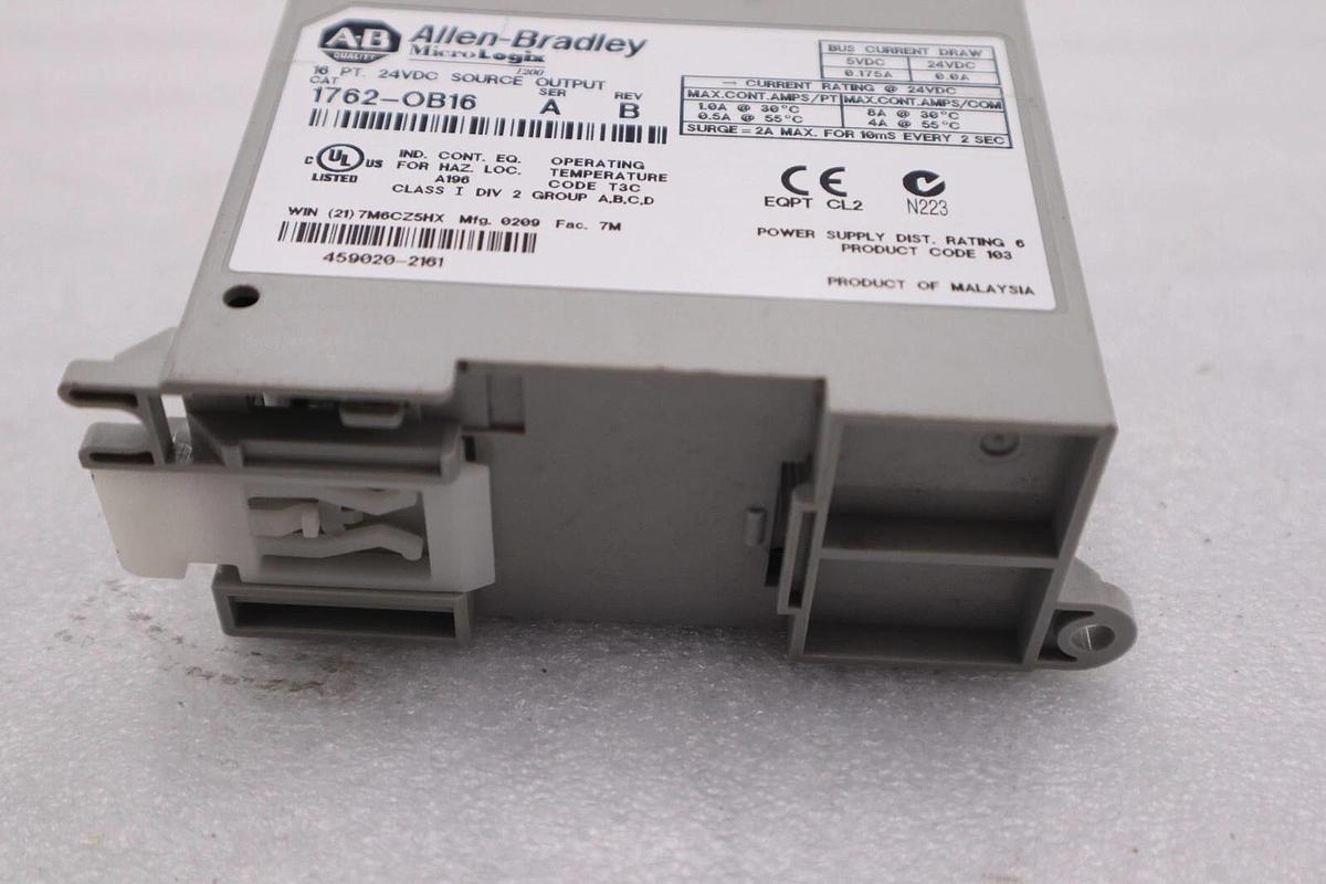 Used Allen Bradley 1762-OB16 OUTPUT MODULE MICROLOGIX 1200 STOCK L-490C