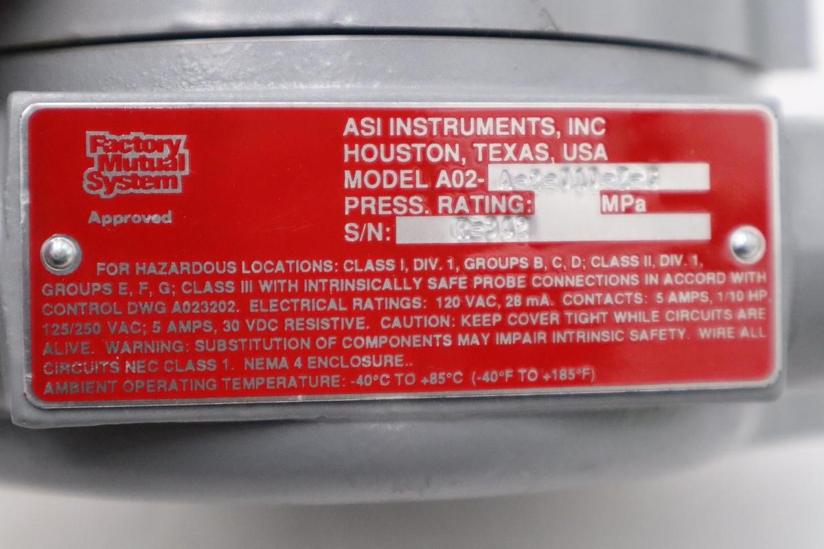 Used ASI A02-A-2-010-Z-G EXPLOSION PROOF NEMA 4 ENCLOSURE STOCK H1150