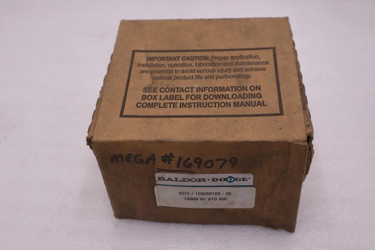 NEW BALDOR DODGE 3525 BUSHING 3525/120089708-20 700MM W/ STD KW - STOCK GF584