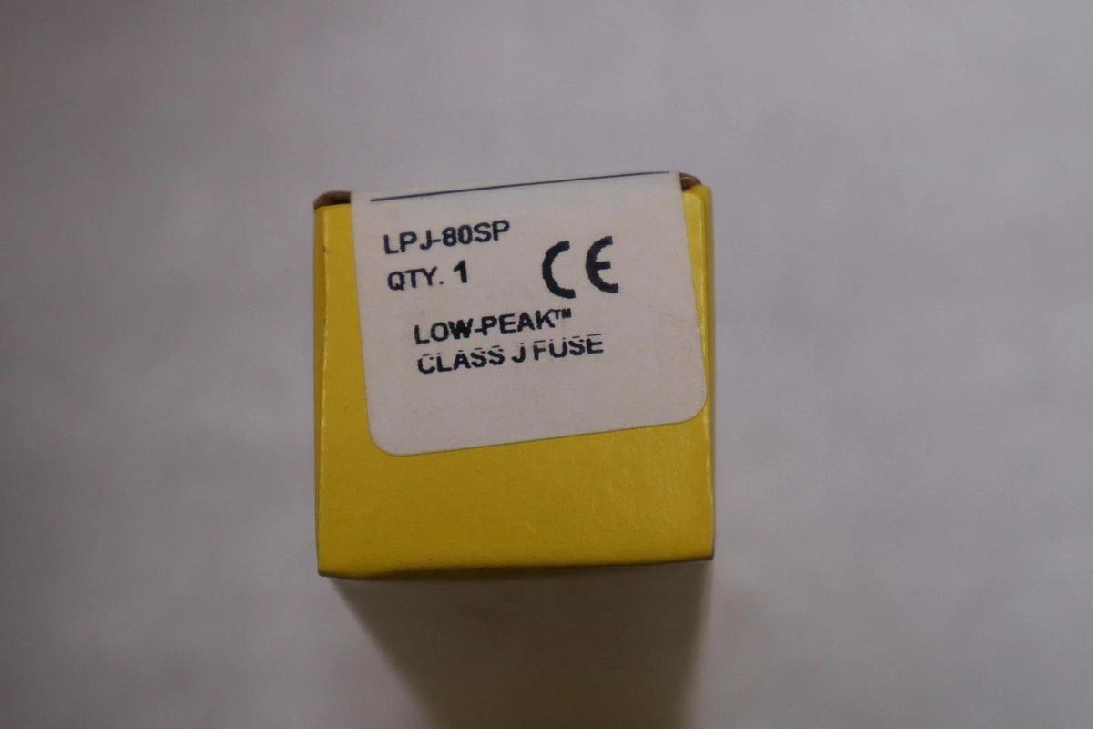 Used BUSSMANN LPJ-80SP LOW PEAK CLASS J Fuse 600V 80A - STOCK GF200