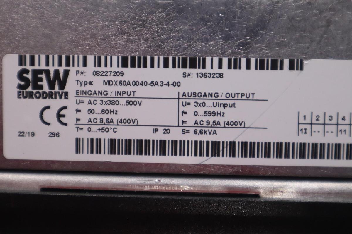 Used SEW EURODRIVE MDX61B0040-5A3-4-0T Drive STOCK H-774C