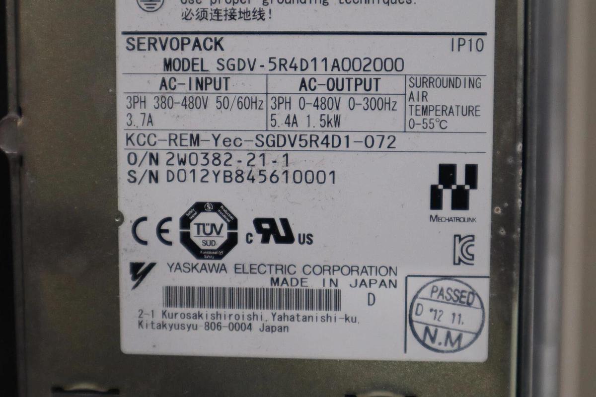 YASKAWA ELECTRIC SGDV-5R4D11A002000 SERVO DRIVE NEW IN BOX STOCK H134