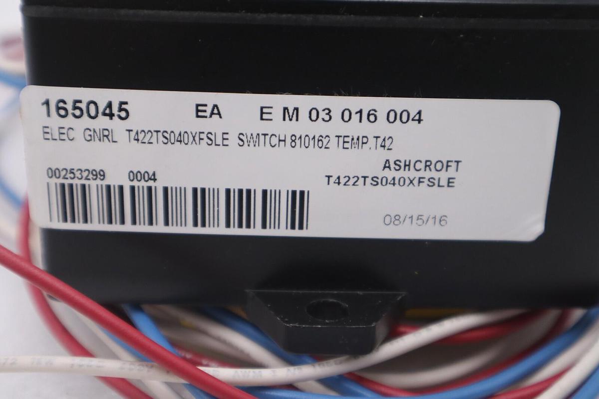 Used NEW ASHCROFT T422TS040 XFSLE 6FT 75/205F TEMP SWITCH STOCK G431A