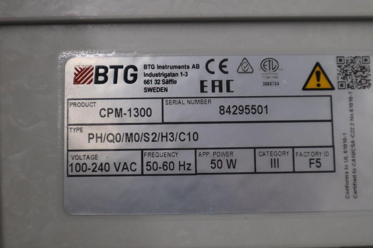 Used BTG CPM-1300 CONSISTENCY TRANSMITTER TYPE PH/Q0/M0/S2/H3/C10 NEW STOCK GF-572