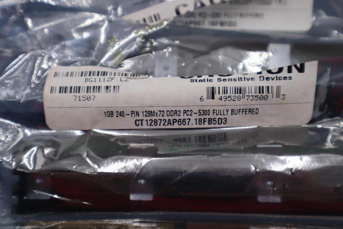 Used CRUCIAL ct12872ap667 FULLY BUFFERED STOCK #K-1876