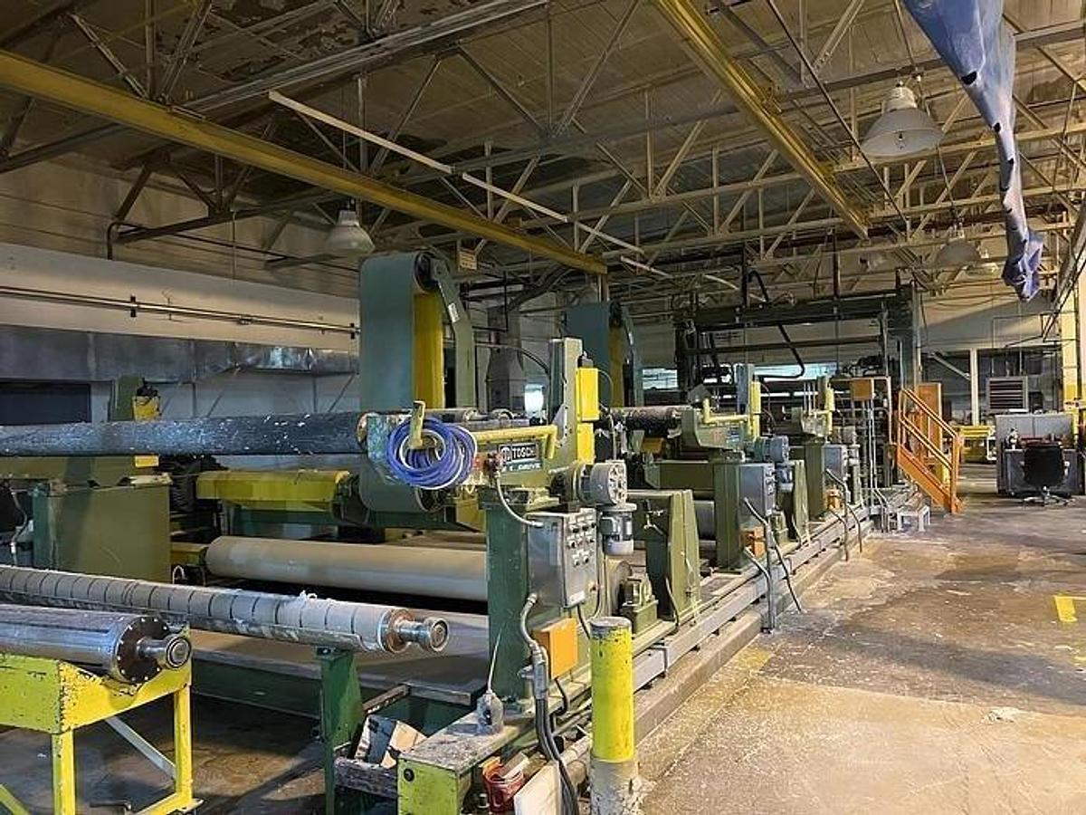 Used 132" TOSCHI - TOSOTEC BELT DRIVEN UNWIND STANDS 72" DIAMETER (QUANTITY 3)