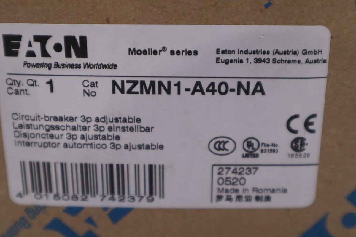 NZMN1-A40-NA EATON / MOELLER CIRCUIT BREAKER NEW IN BOX STOCK H1285