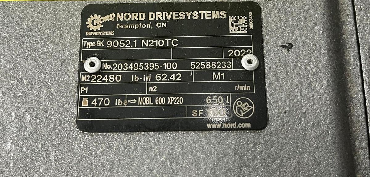 Used NORD DRIVESYSTEMS SK 9052.1 N210TC GEAR UNIT SK9052.1/N210TC NEW 2022