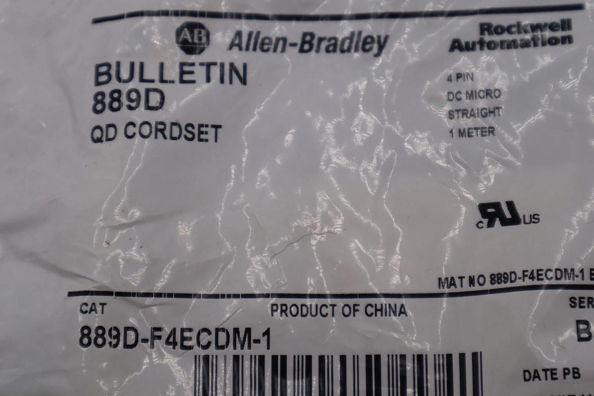 NEW ALLEN BRADLEY 889DF4ECDM1 DC MICRO CABLE FEMALE STRAIGHT 4 PINS STOCK L-141A