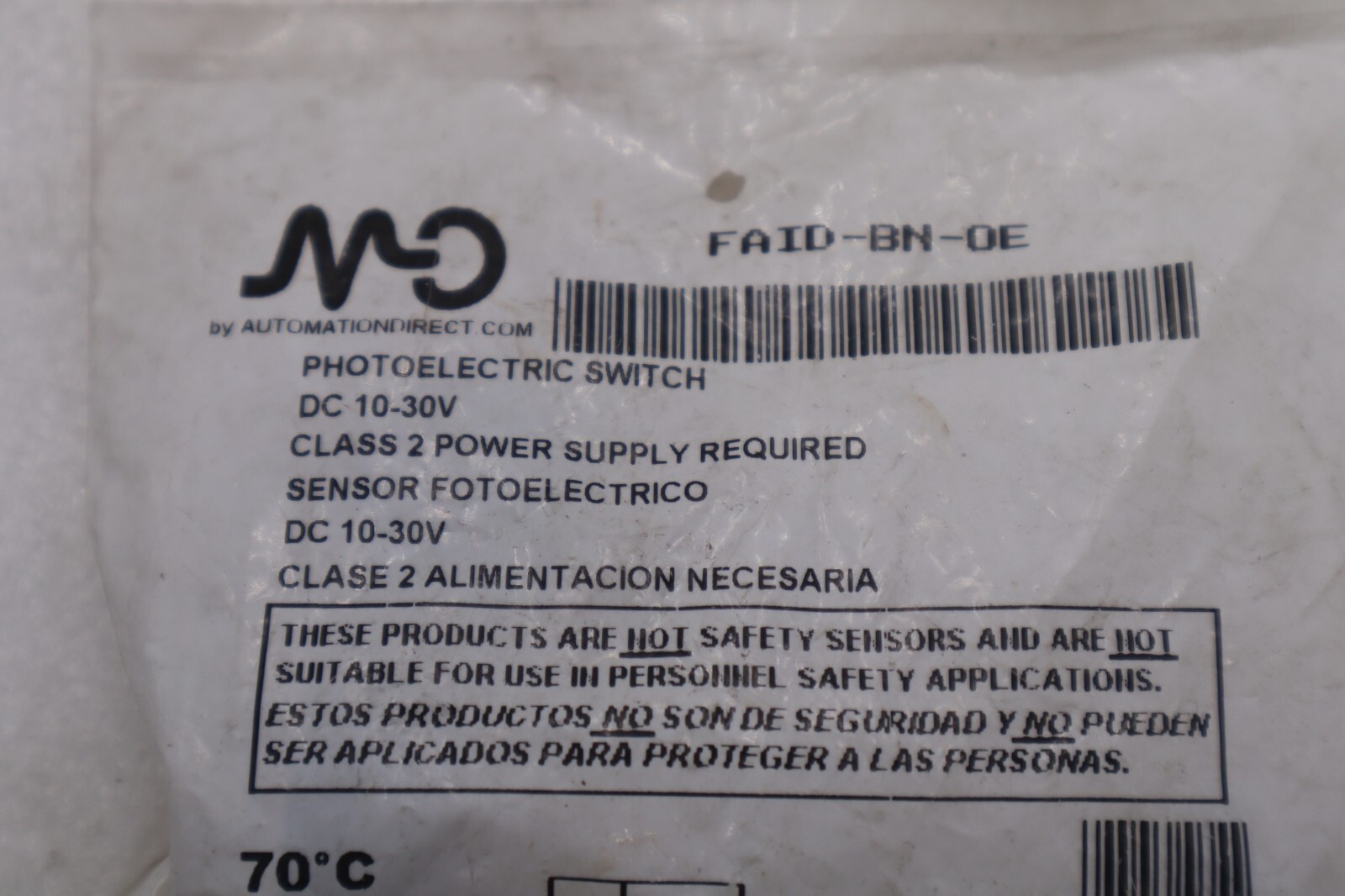 AUTOMATION DIRECT FAID-BN-OE PHOTOELECTRIC SWITCH DC 10-30V STOCK K-3777