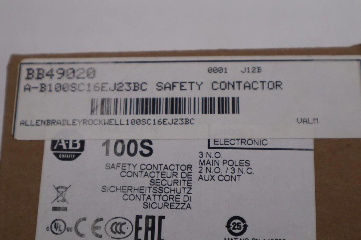 Used NEW ALLEN BRADLEY 100SC16EJ23BC SAFETY CONTACTOR 100S-C 16 AMP STOCK 5624