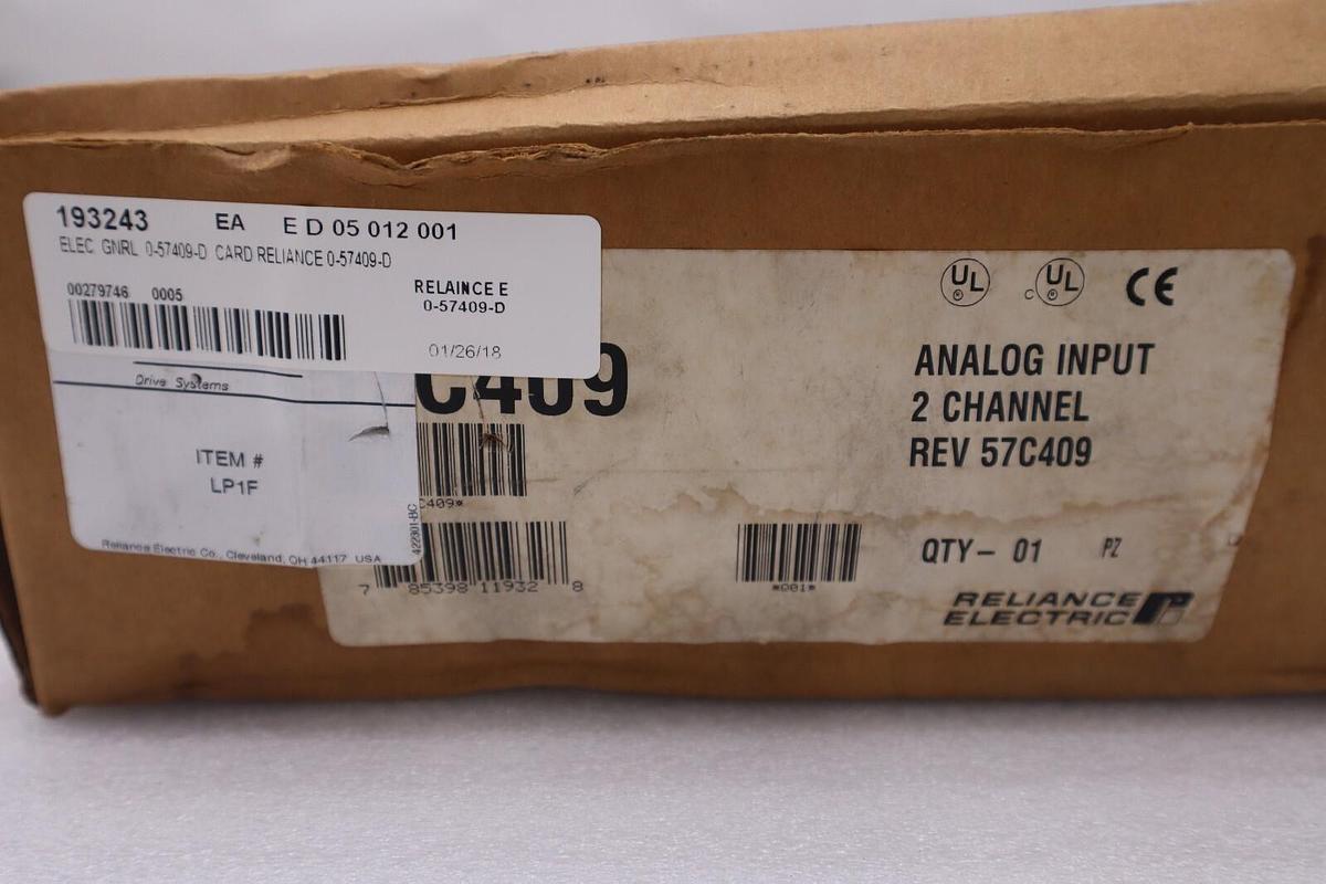 NEW IN BOX RELIANCE ELECTRIC 57409-G ANALOG INPUT MODULE STOCK G520