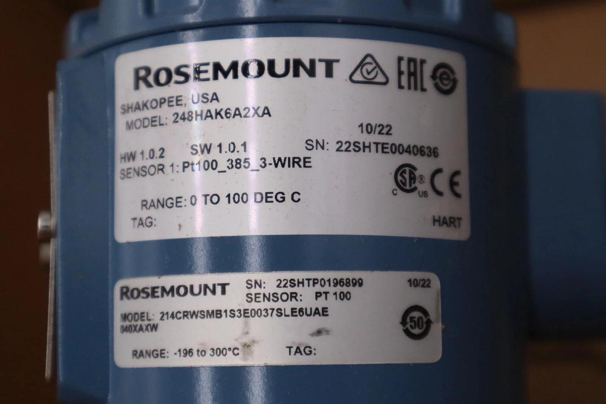 Used ROSEMOUNT , 248HAK6A2XA, TEMP. TRANSMITTER , 241CRWSMB1S3E0037SLE6UAE NEW IN BOX