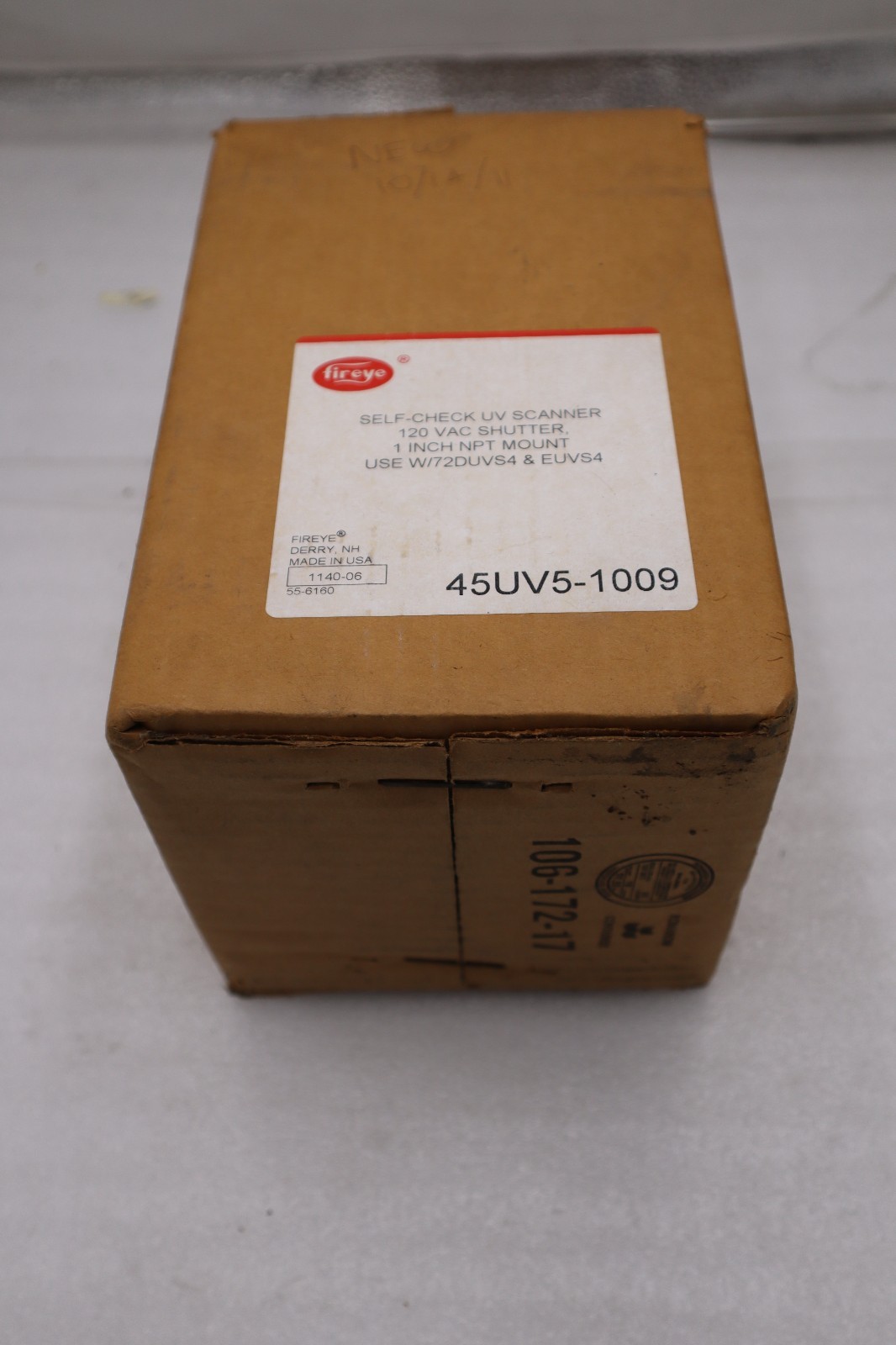 NEW WITH BOX FIREYE 45UV5-1009 120VAC 1" STOCK GF-108