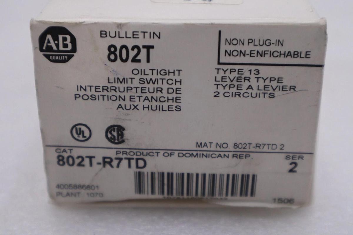 ALLEN BRADLEY 802T-R7TD SER. 2 120VAC 3A NEW WITH BOX STOCK G616A