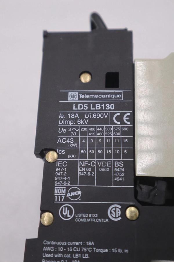 TELEMECANIQUE LD5 LB130 REVERSING STARTER STOCK 4653