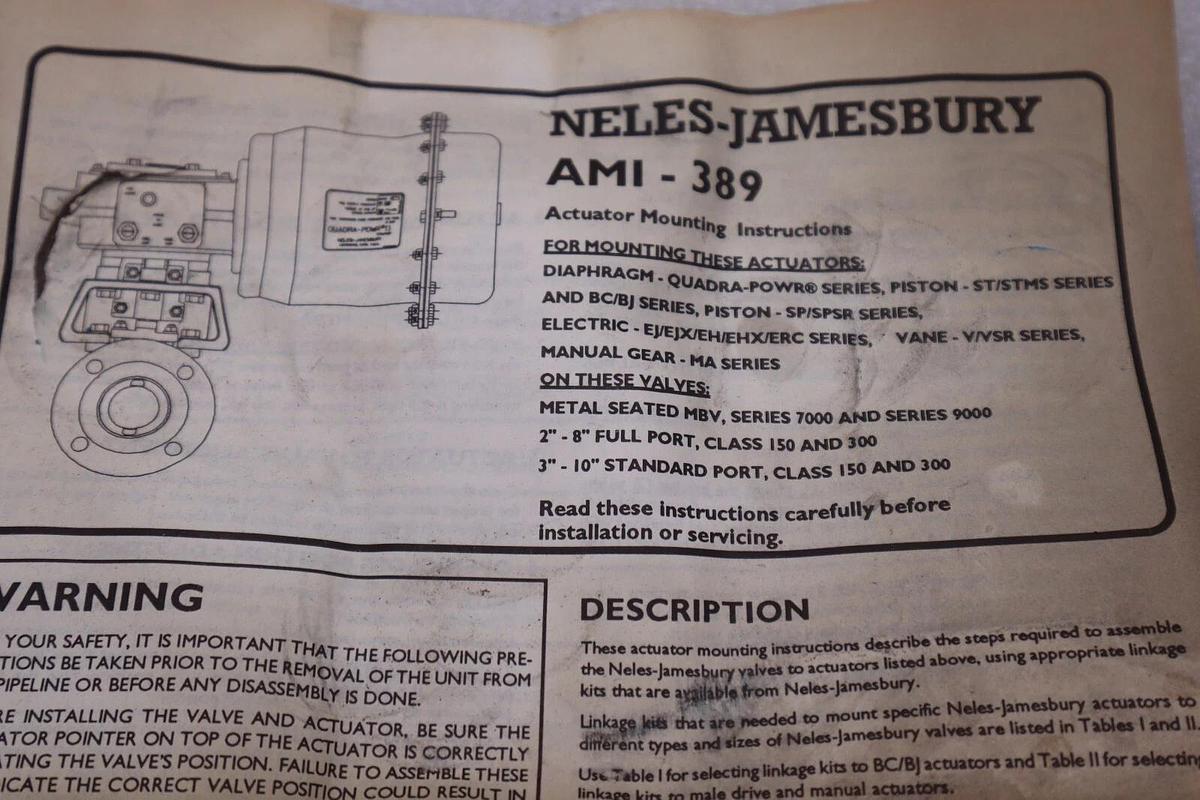 NELES-JAMESBURY LK867 VALVE LINKAGE KIT STOCK #3499