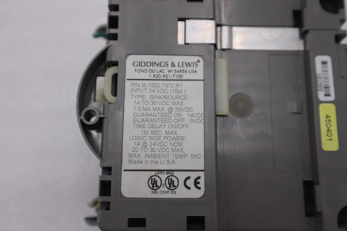 Used GIDDINGS & LEWIS M.1300.7372 R1 Input Module 24VDC SINK/SOURCE STOCK 630-D