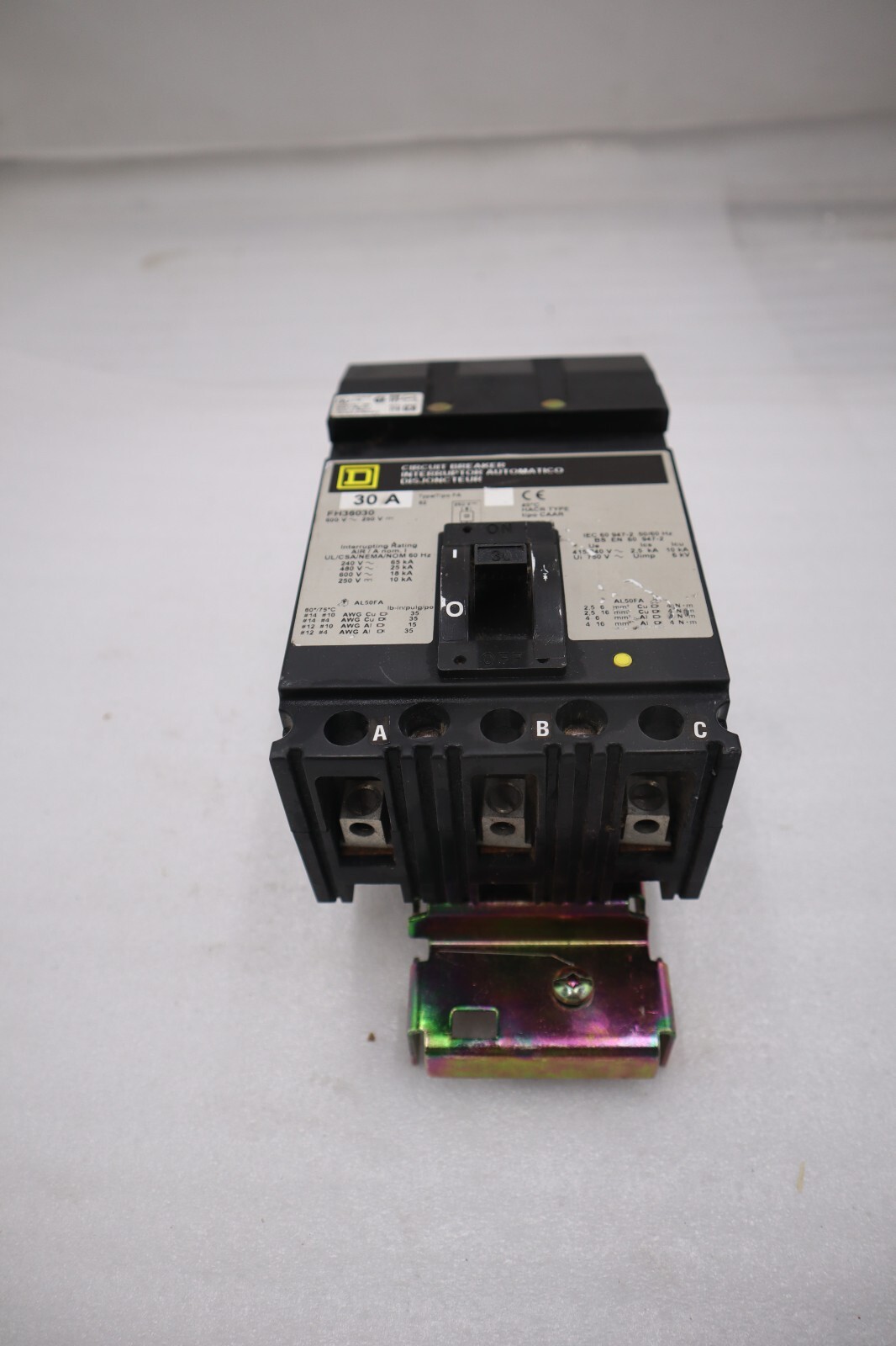 Used Square D FH36030 I-Line Circuit Breaker 600V 3P 3PH 30 AMP STOCK H167