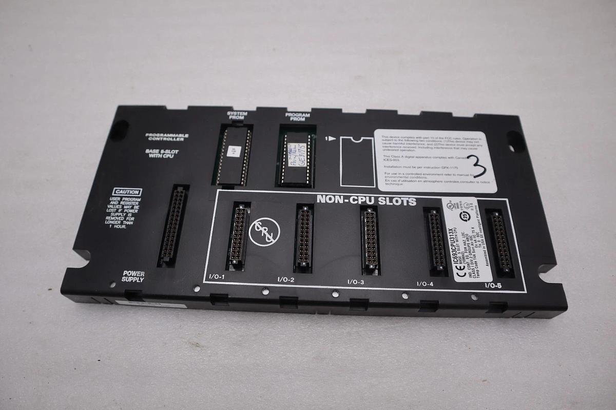 Used GE Intelligent IC693CPU313X Base 5 Slot With CPU Controller STK 5353