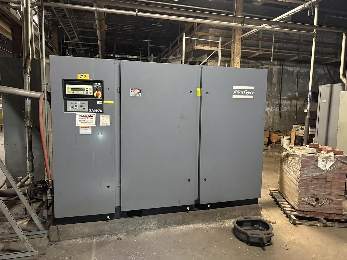 Used 215 HP ATLAS COPCO GA160W AIR COMPRESSOR WITH ALLEN BRADLEY VFD
