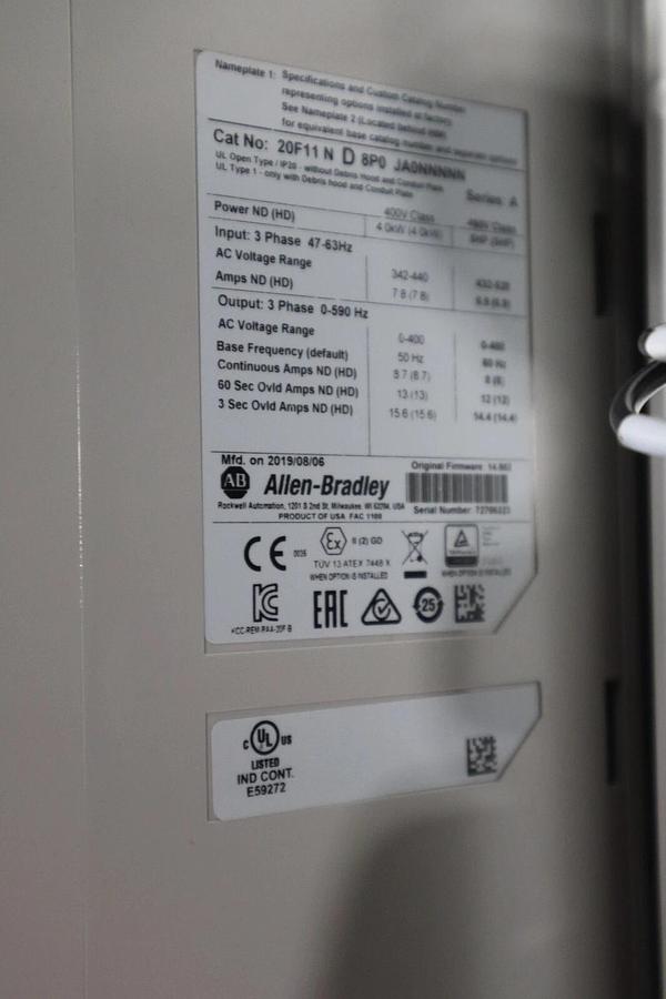 Used New Powerflex 753 24F11AD8P0JA6NNNNN-ND-AD-BO-C1-F0-IB-L1-L2.. 5HP TYPE 1 #S-603