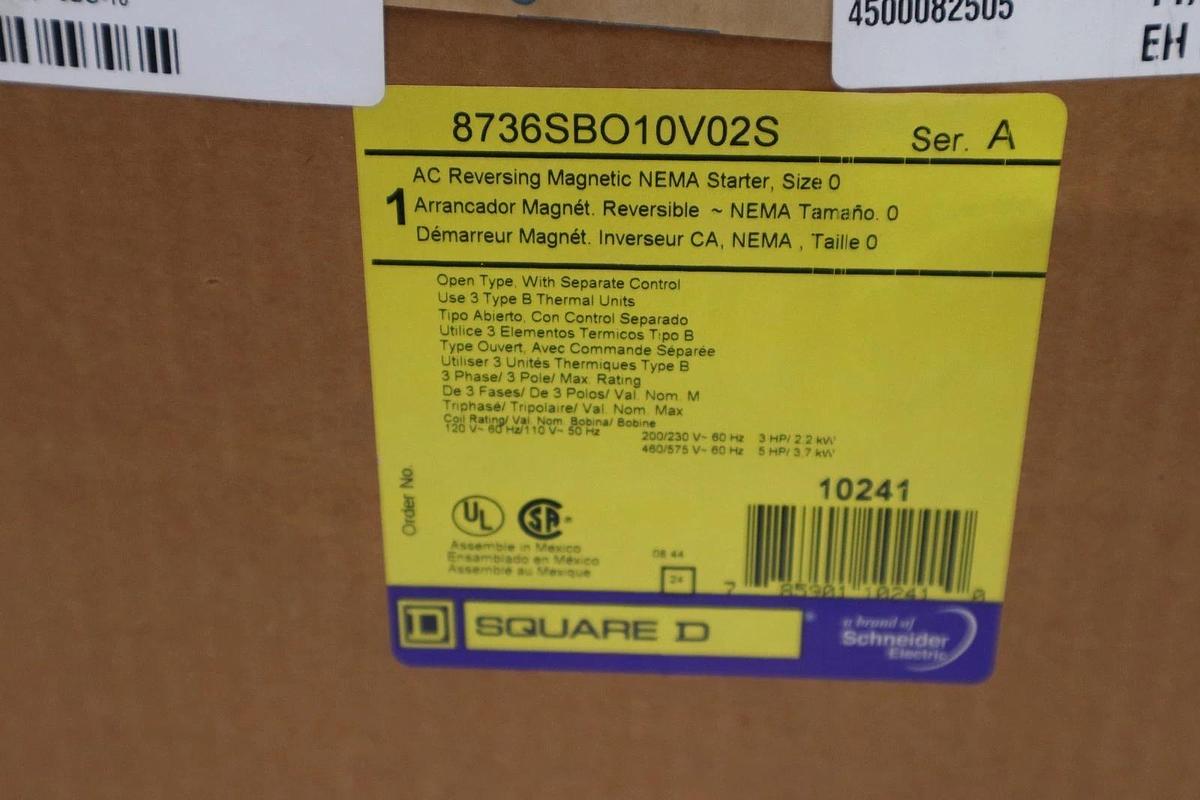 Used SCHNEIDER ELECTRIC 8736SBO10V02S REVERSING STARTER SIZE 0 NEW IN BOX STOCK CC174