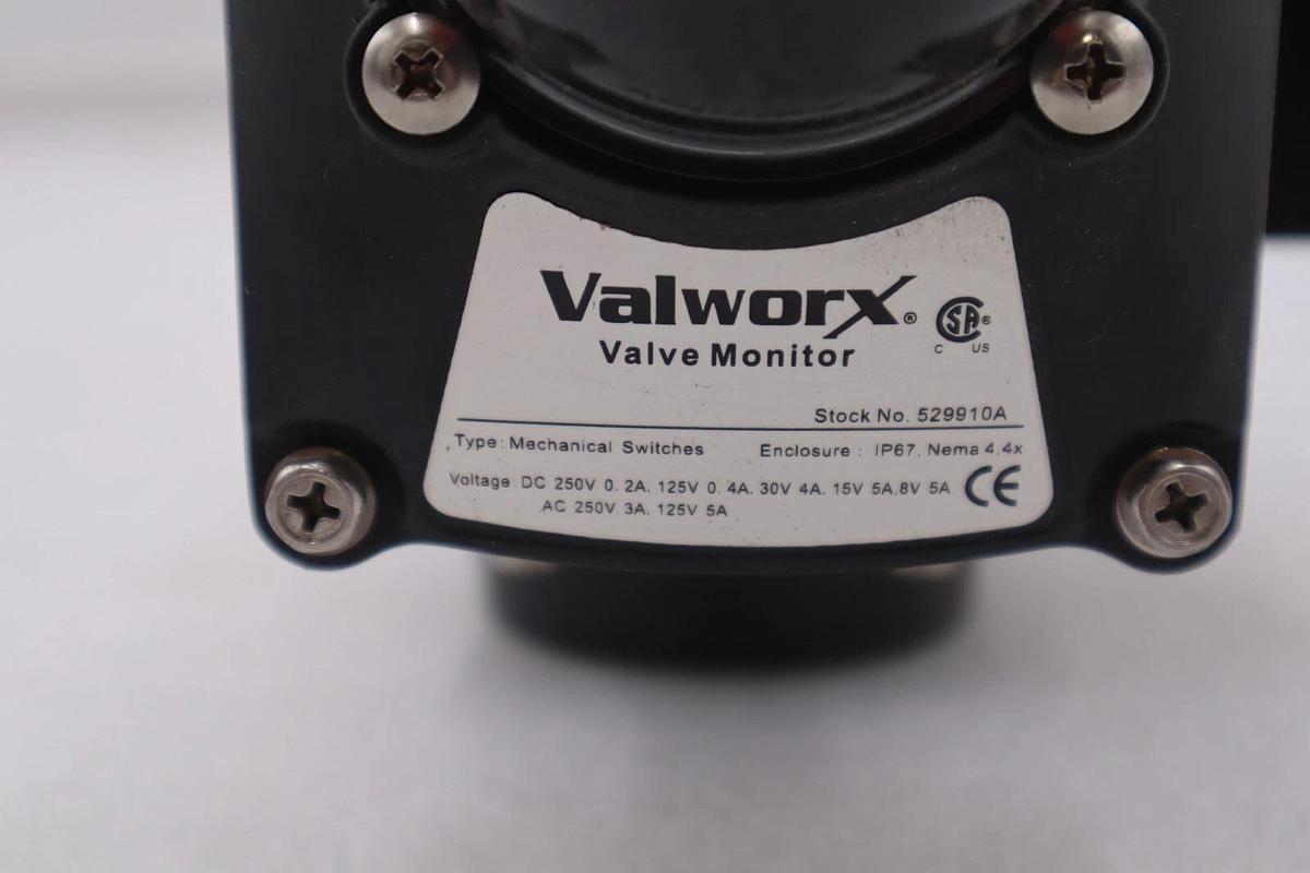 Used VALWORX 530175 AP075 PNEUMATIC ACTUATOR W/ 529102A SOLENOID 529910A VALVE #006-A