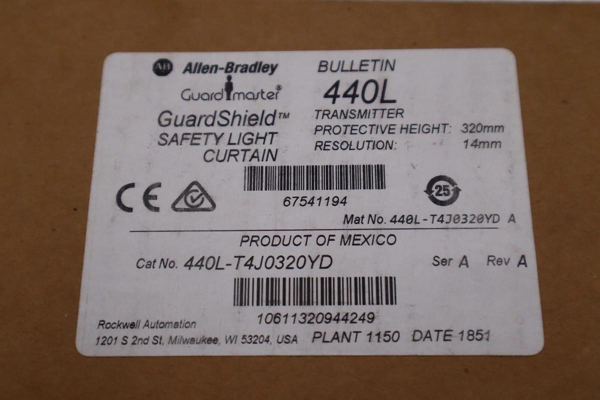Used NEW Allen Bradley T4J0320YD Bulletin Type 440L Safety Light Curtain STOCK H78