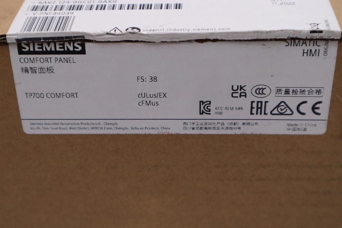 Used NEW SIEMENS Simatic 6AV2 124-0GC01-0AX0 HMI Comfort Panel STOCK H263