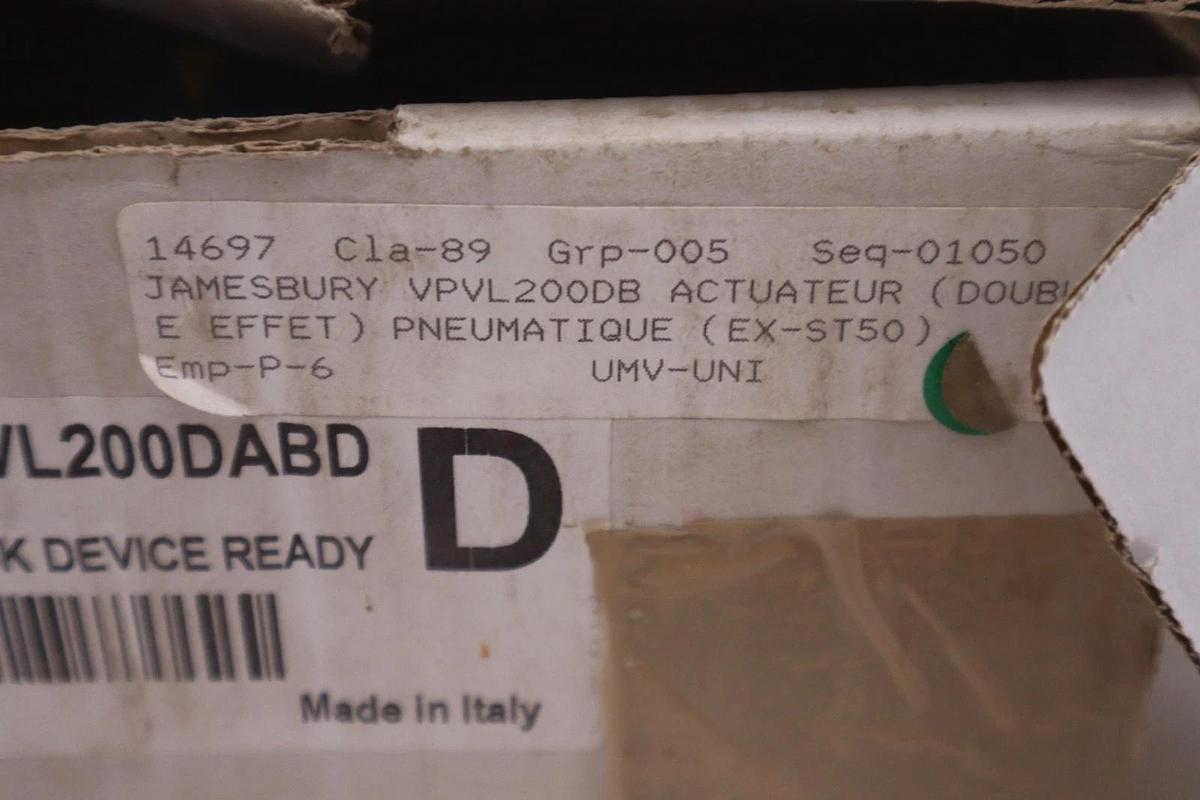 Used JAMESBURY 116 PSI ACTUATOR VPVL200DABD - STOCK GF1061