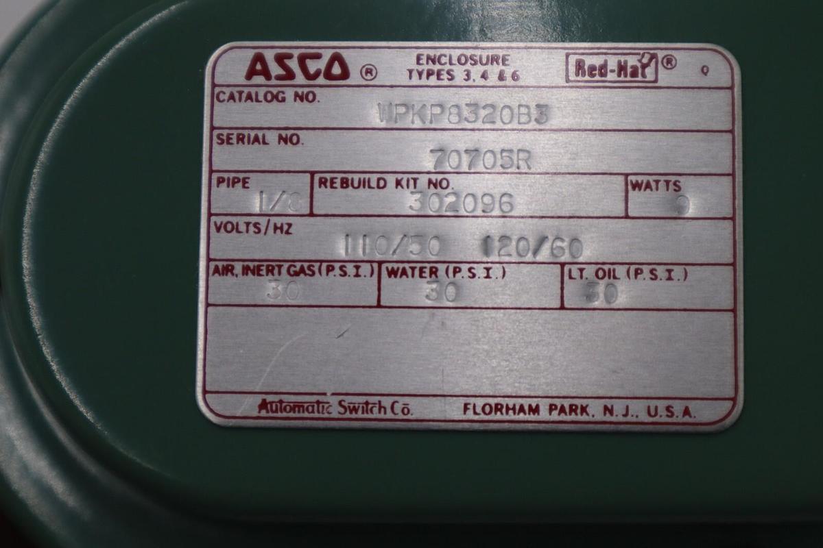 NEW ASCO WPKP8320B3 3-Way SOLENOID VALVE 120VDC 1/8 STOCK G547
