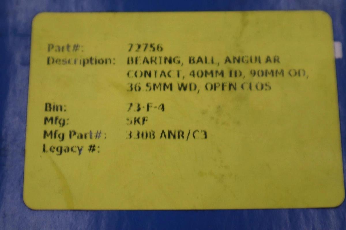 Used SKF 3308 ANR/C3 Double Row Angular Contact Bearing STK L241CC