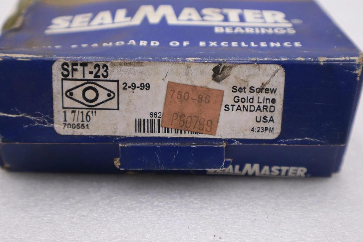 NEW Sealmaster SFT-23 Flange Mount Bearing, 2-Bolt, 1-7/16" STK CC266