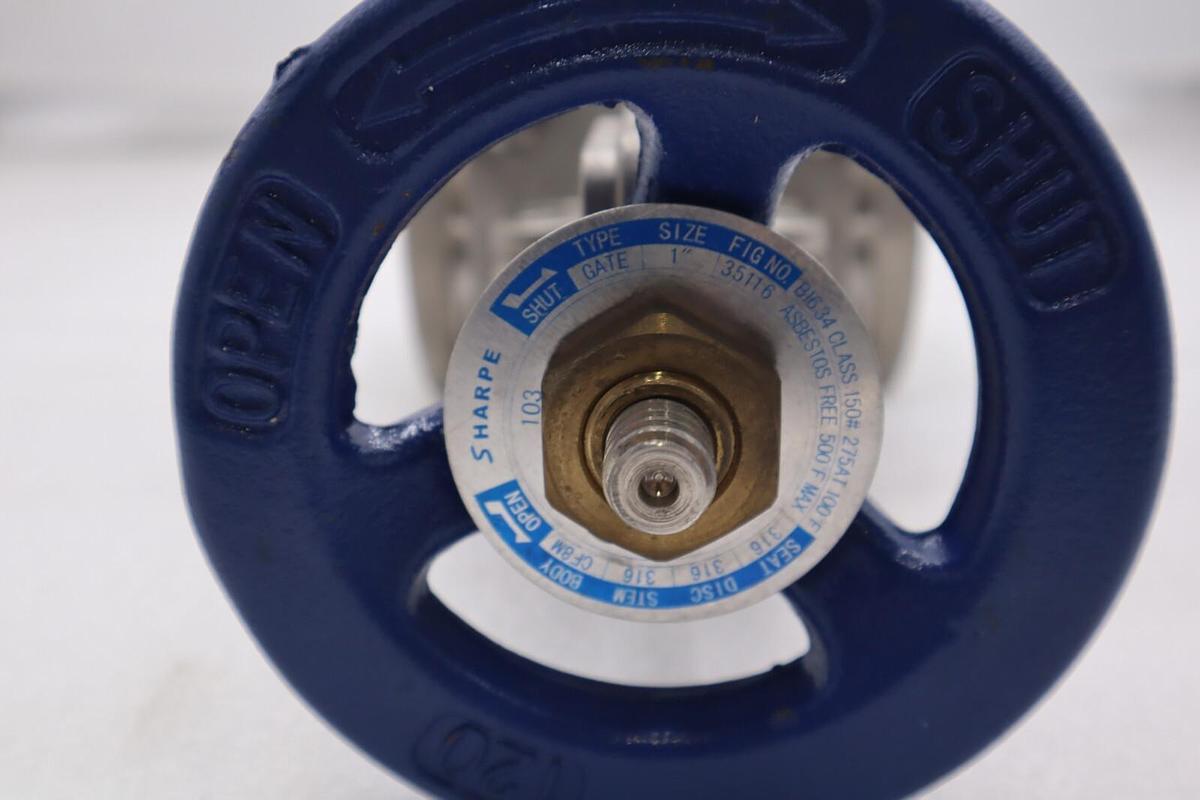 Used SHARPE 35116 1” 150 CF8M GATE VALVE STOCK 1998