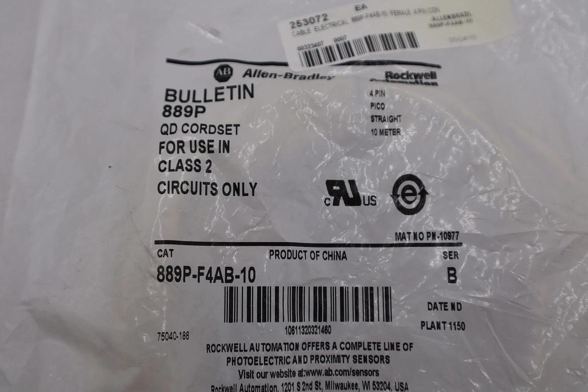 Used NEW ALLEN BRADLEY 889P-F4AB-10 CABLE STOCK G771