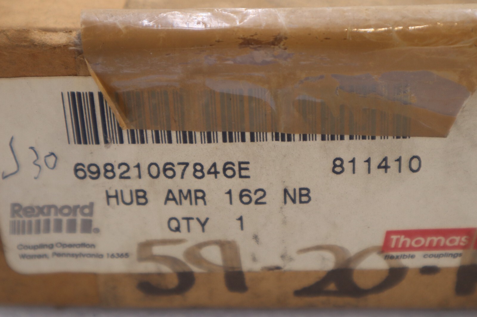 Used NEW REXNORD 811410 HUB AMR 162 COUPLING 1-1/2" STOCK B-872