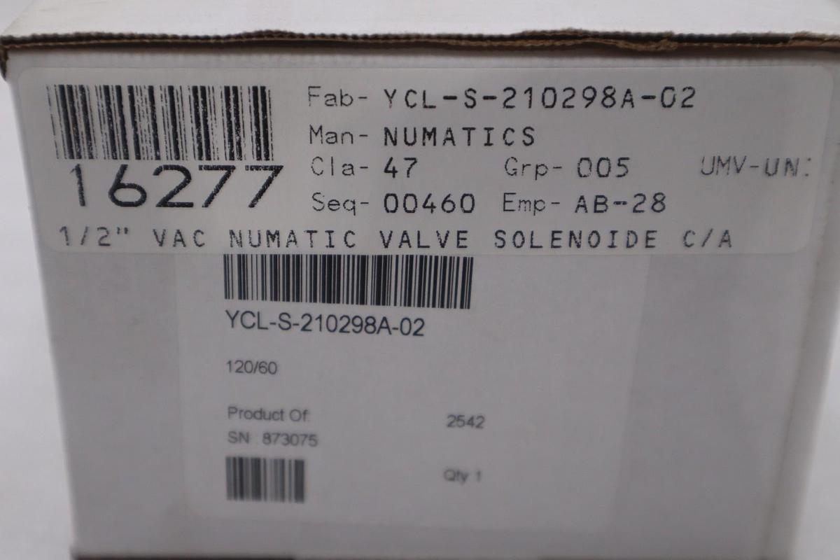 Used Numatics YCL-S-210298A-01 1/2" VAC Solenoid Valve - STOCK GF1025