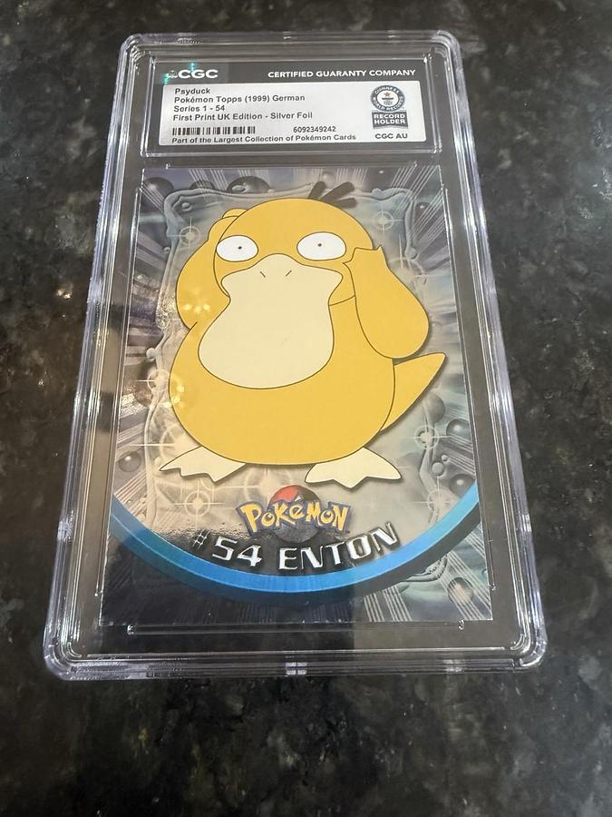 Used 1999 German Enton Psyduck Pokemon Topps Series 1 54 First Print CGC WORLD RECORD