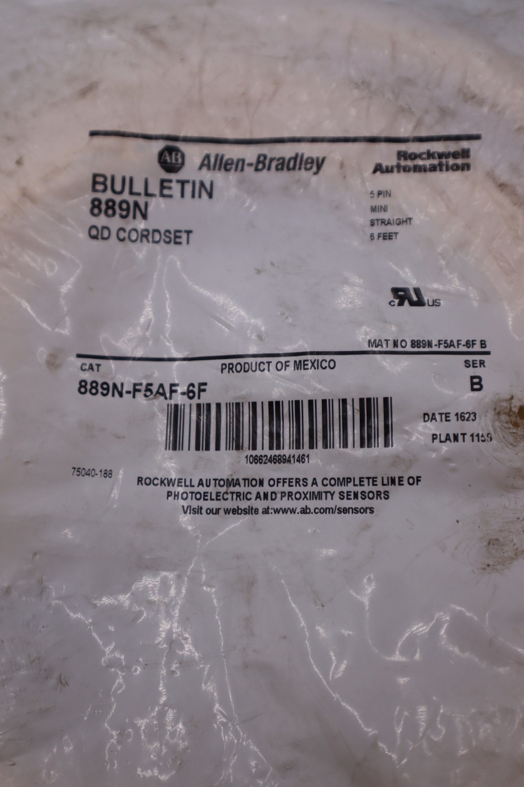 NEW ALLEN BRADLEY 889N-F5AF-6F SER. B 600V 8A STOCK H1528