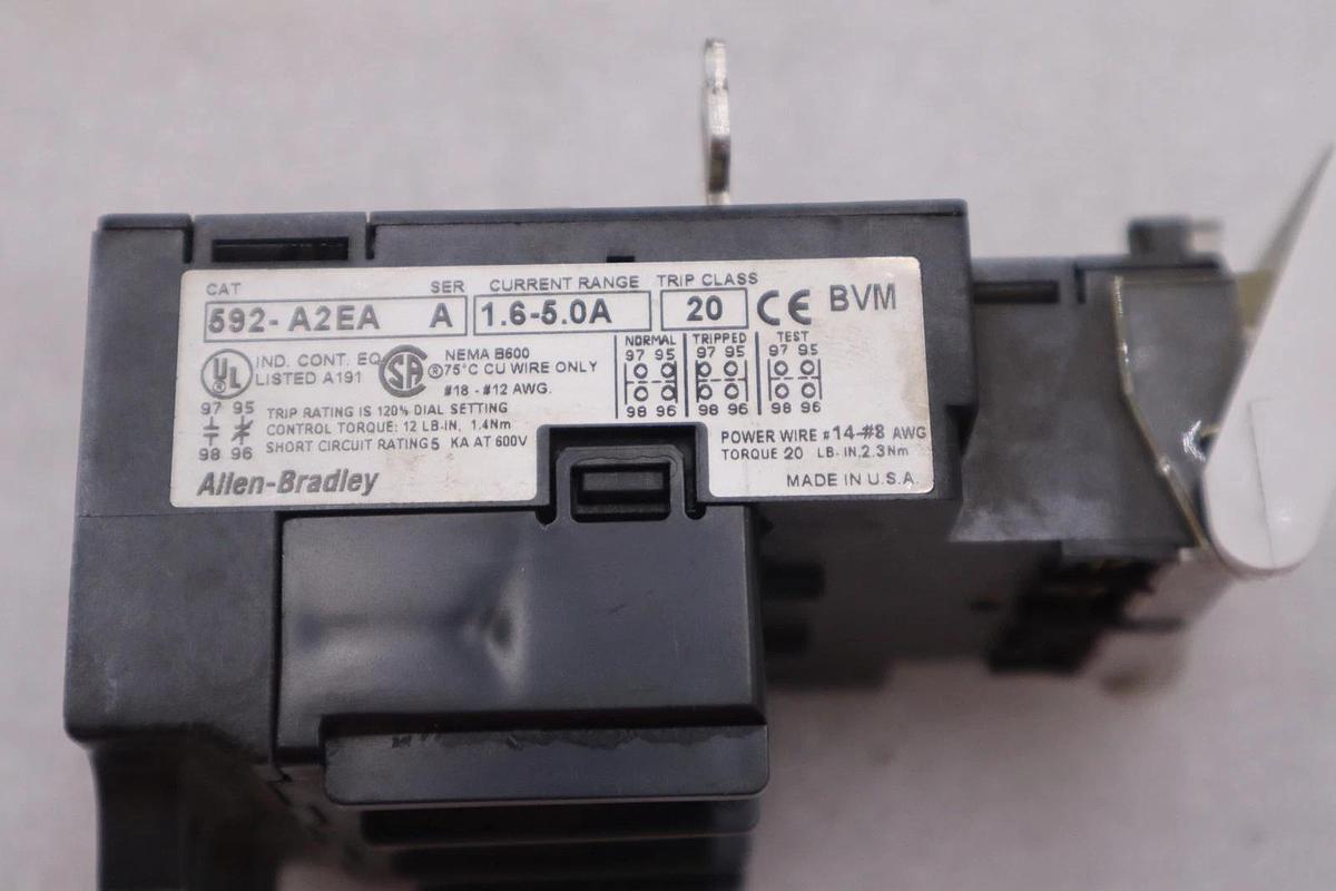 Allen Bradley 592-A2EA Ser A Manual Reset Overload Relay AB STOCK GF953A